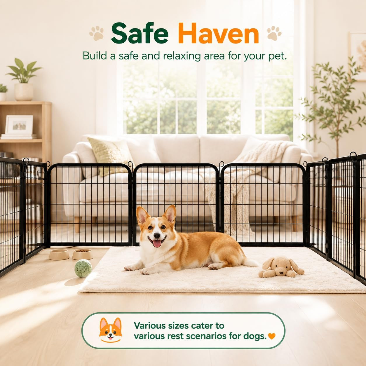 24-Inch Dog Playpen with 16 Panels - Indoor and Outdoor Pet Fence for Home, Yard, and Camping