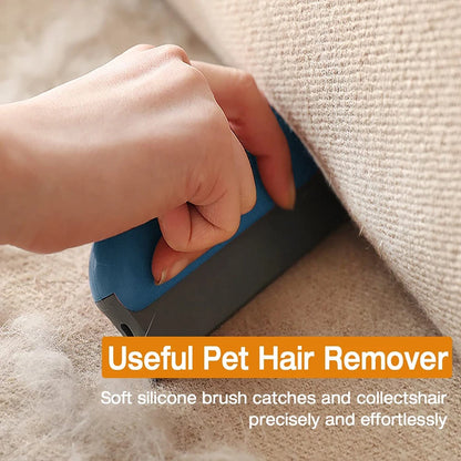 Portable Double-Sided Silicone Pet Hair Remover Brush for Sweaters and Wool Coats