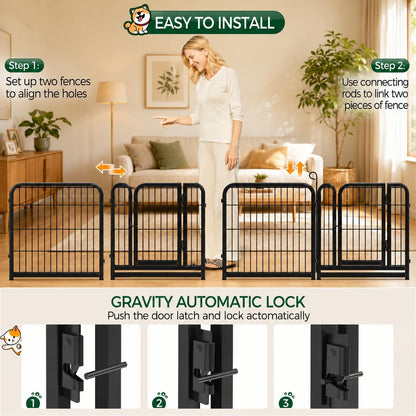 24-Inch Dog Playpen with 16 Panels - Indoor and Outdoor Pet Fence for Home, Yard, and Camping
