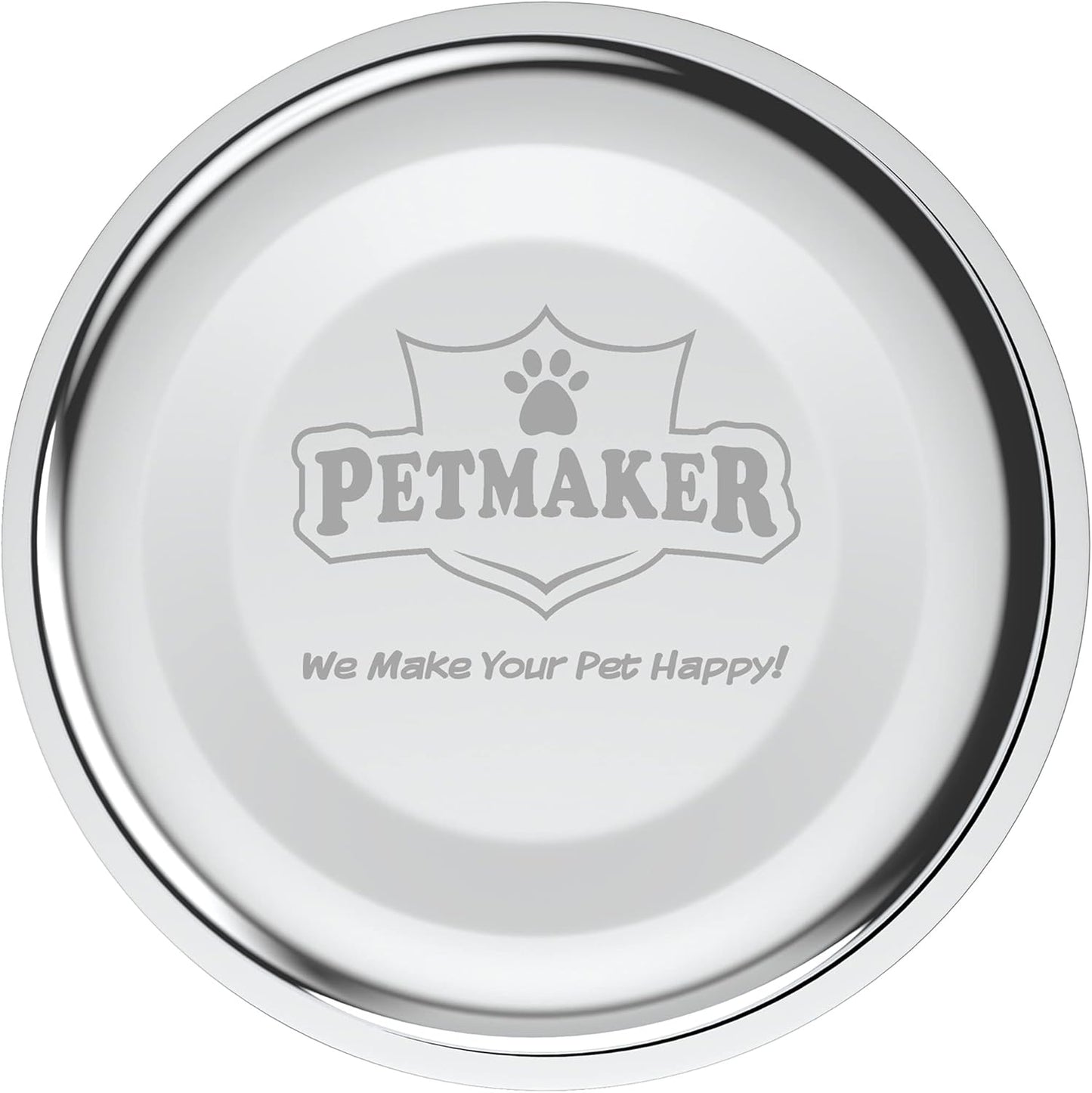 Set of 2 Stainless Steel Dog Bowls - 40 Oz Pet Bowls with Decorative Stand - Metal Food and Water Dishes for Large Pets - Puppy Essentials (Silver/Black)