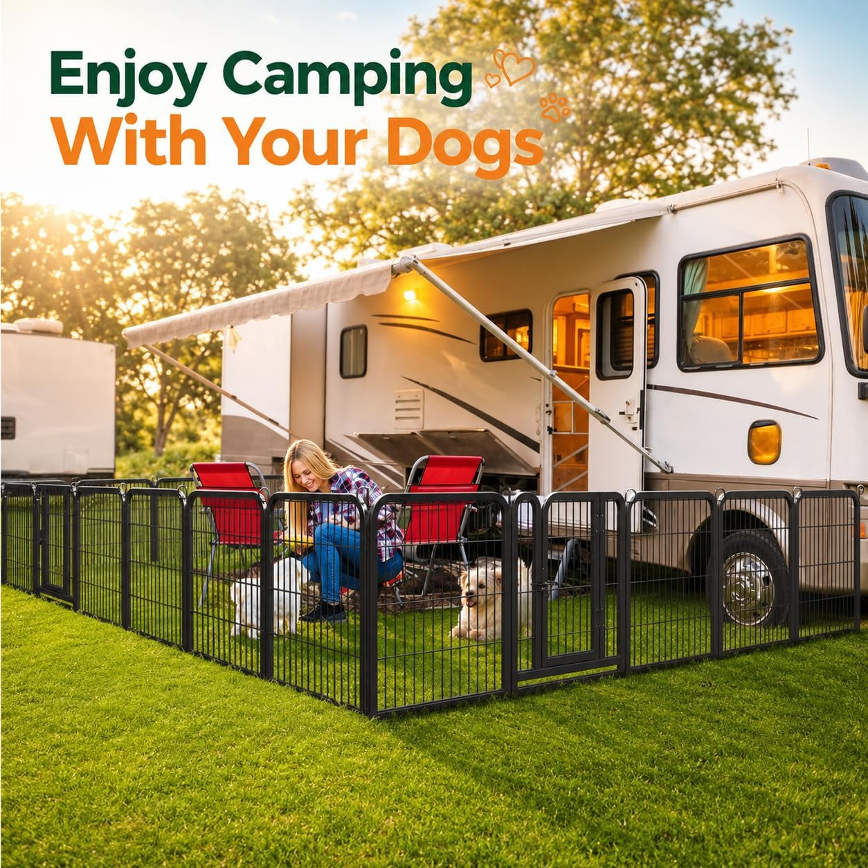 24-Inch Dog Playpen with 16 Panels - Indoor and Outdoor Pet Fence for Home, Yard, and Camping