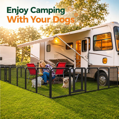24-Inch Dog Playpen with 16 Panels - Indoor and Outdoor Pet Fence for Home, Yard, and Camping