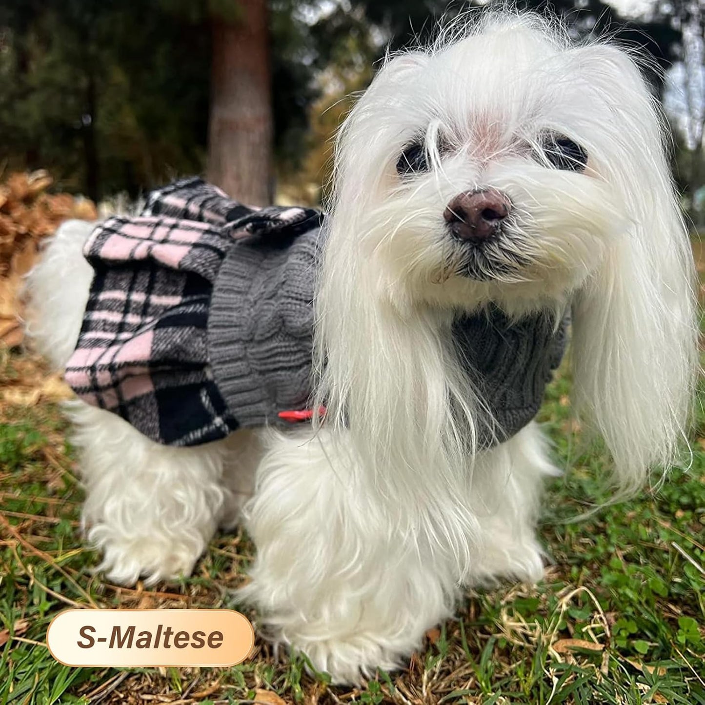 Dog Sweater Dress for Small Dogs Turtleneck Thick Knit Pullover
