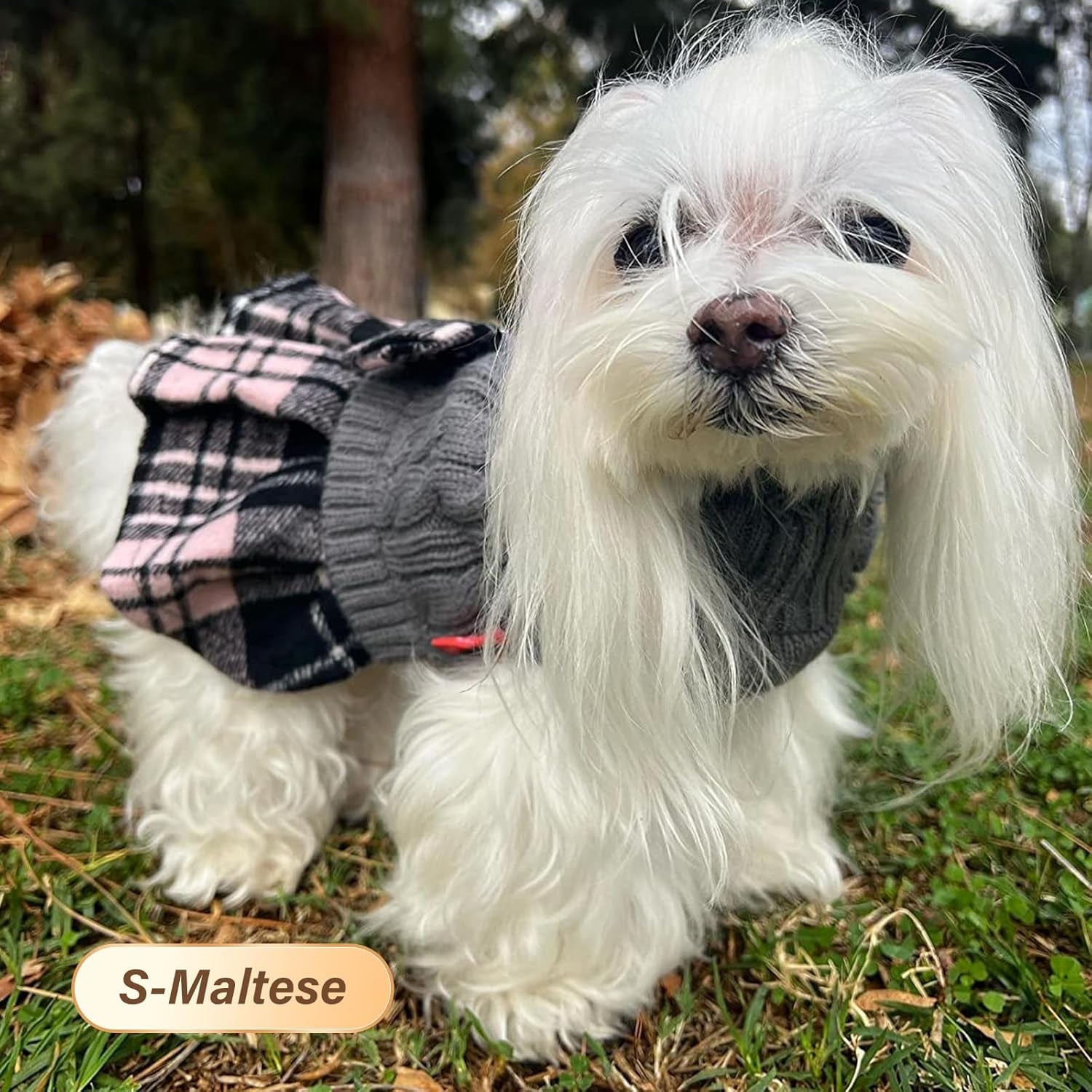Dog Sweater Dress for Small Dogs Turtleneck Thick Knit Pullover