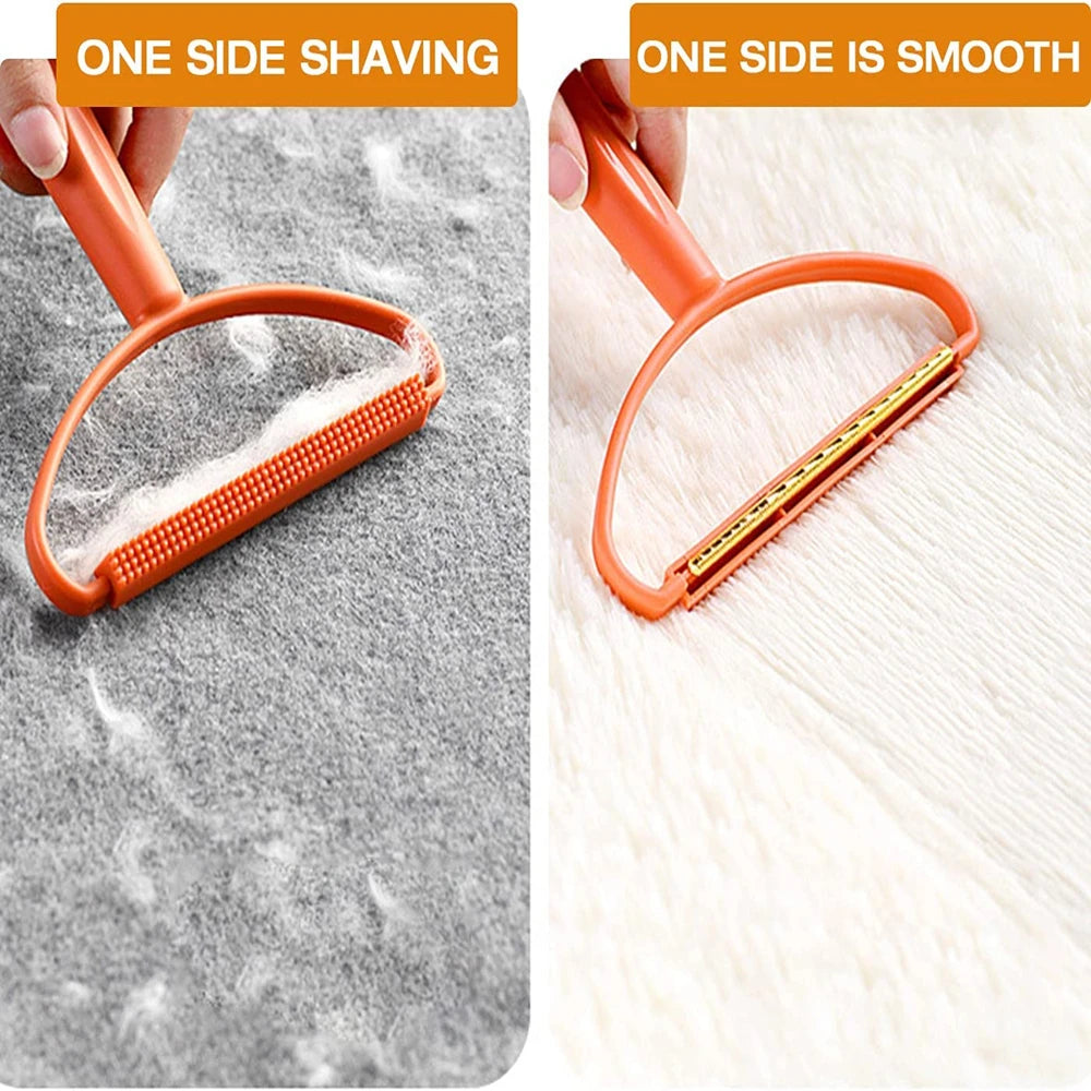 Portable Double-Sided Silicone Pet Hair Remover Brush for Sweaters and Wool Coats