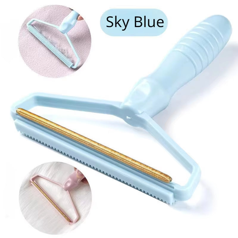 Portable Double-Sided Silicone Pet Hair Remover Brush for Sweaters and Wool Coats