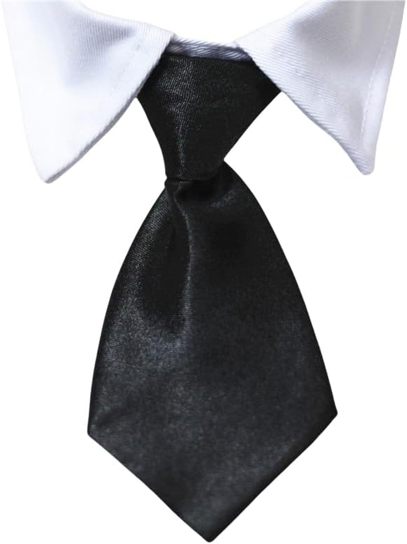 Pet Tuxedo Cotton Collar with Black Tie for Small, Medium, and Large Dogs