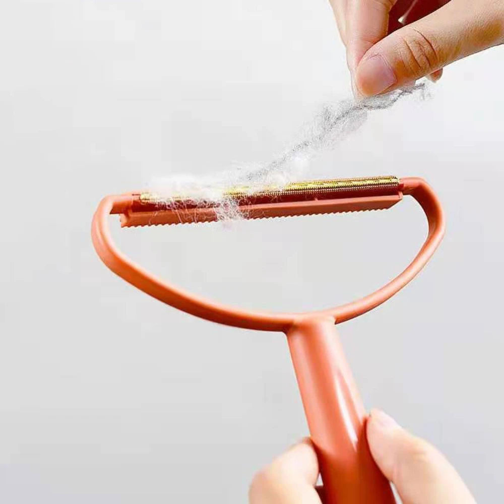 Portable Double-Sided Silicone Pet Hair Remover Brush for Sweaters and Wool Coats