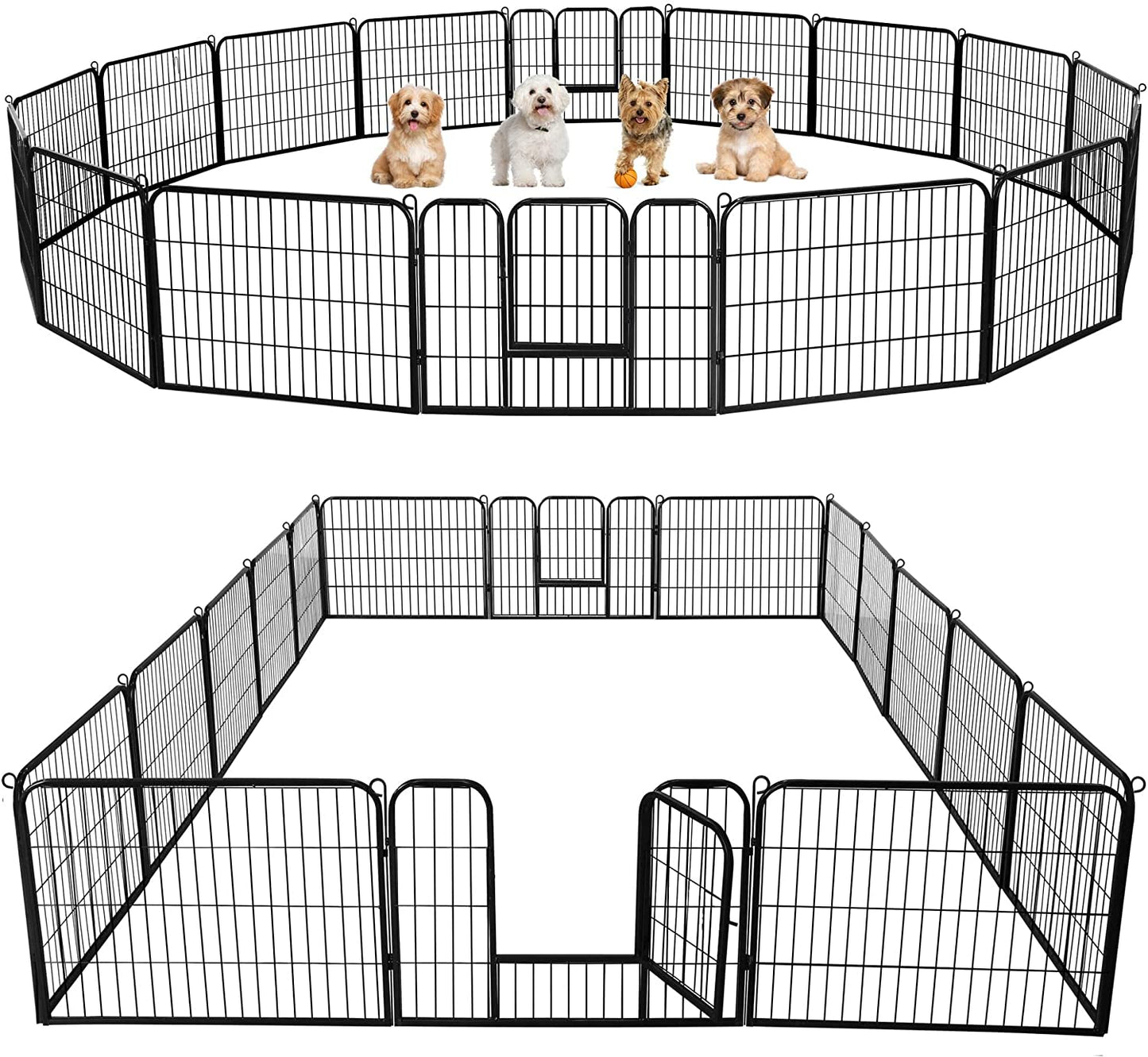 24-Inch Dog Playpen with 16 Panels - Indoor and Outdoor Pet Fence for Home, Yard, and Camping