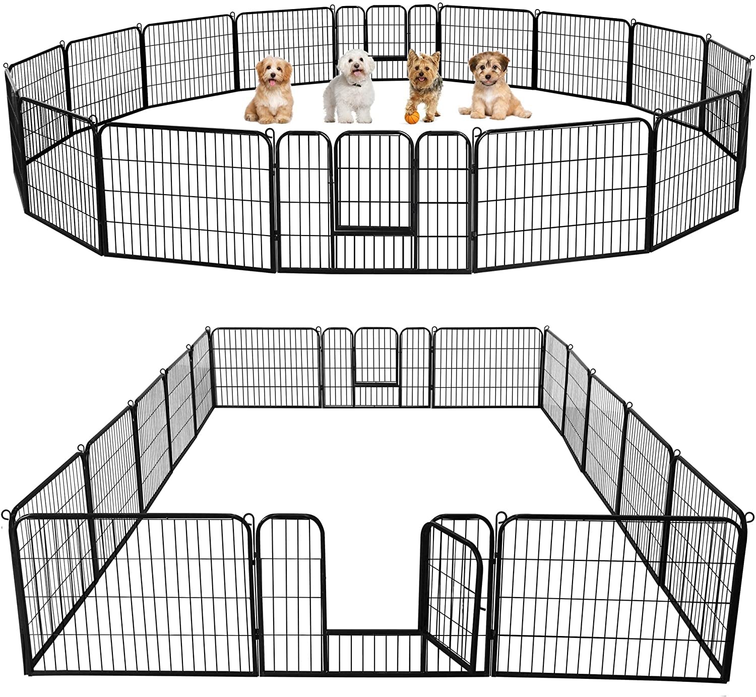 24-Inch Dog Playpen with 16 Panels - Indoor and Outdoor Pet Fence for Home, Yard, and Camping