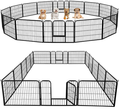 24-Inch Dog Playpen with 16 Panels - Indoor and Outdoor Pet Fence for Home, Yard, and Camping