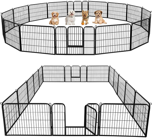24-Inch Dog Playpen with 16 Panels - Indoor and Outdoor Pet Fence for Home, Yard, and Camping
