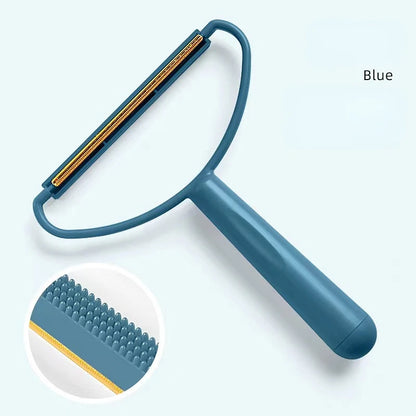 Portable Double-Sided Silicone Pet Hair Remover Brush for Sweaters and Wool Coats