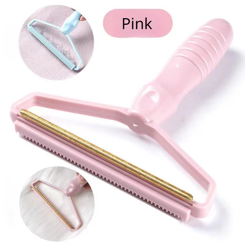 Portable Double-Sided Silicone Pet Hair Remover Brush for Sweaters and Wool Coats